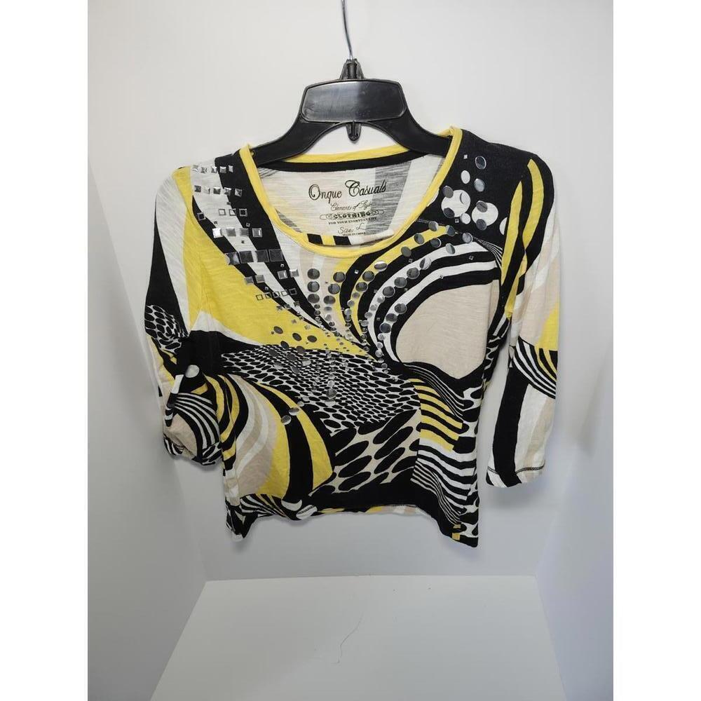 Onque Casuals Stylish Patterned Top - Size L